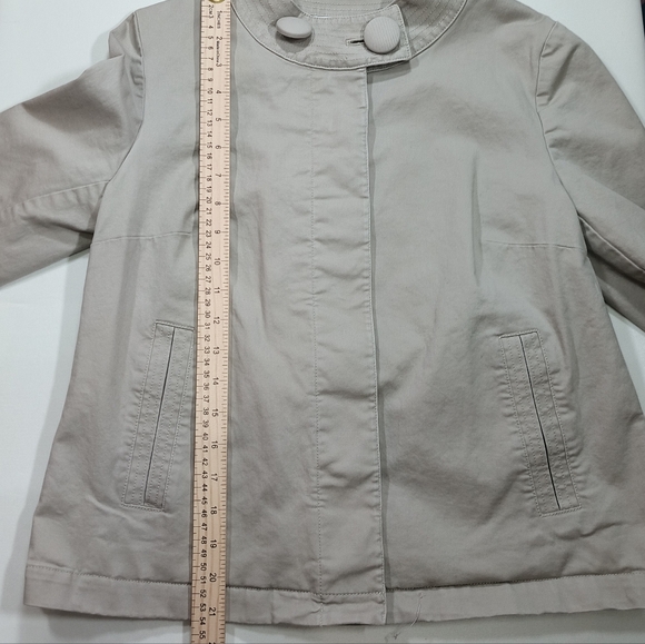 Talbots Gray Utility Jacket with Standing Collar Women's Size Small Petite - Picture 9 of 12